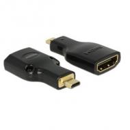 DELOCK Adapter High Speed HDMI mit Ethernet - HDMI Micro-D Stecker HDMI-A Buchse 4K schwarz (65664)