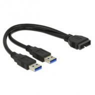 DELOCK Kabel USB 3.0 Pfostenstecker 2 x USB 3.0-A St 25cm (83910)