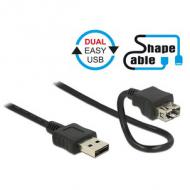 DELOCK Kabel EASY-USB 2.0 Typ-A Stecker EASY-USB 2.0 Typ-A Buchse ShapeCable 1 m (83664)