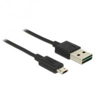DELOCK Kabel EASY-USB 2.0 Typ-A Stecker EASY-USB 2.0 Typ Micro-B Stecker schwarz 1 m (83844)