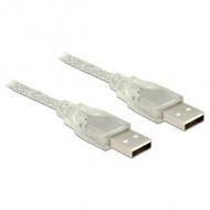 DELOCK Kabel USB 2.0 Typ-A Stecker USB 2.0 Typ-A Stecker 1 m transparent (83887)