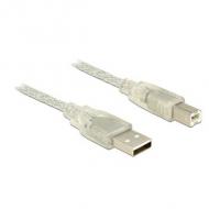 DELOCK Kabel USB 2.0 Typ-A Stecker USB 2.0 Typ-B Stecker 1 m transparent (83892)