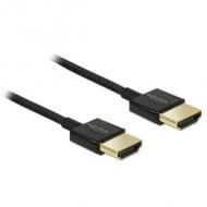 DELOCK Kabel High Speed HDMI mit Ethernet - HDMI-A Stecker HDMI-A Stecker 3D 4K 1 m Slim Premium (84771)