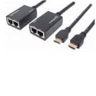 MANHATTAN HDMI Cat5e / Cat6 Extender Verlaengert das 1080p-Signal auf bis zu 30 m integrierte HDMI-Kabel 1080p-Aufloesung 3D (207386)