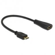 Delock hdmi kabel ethernet a -> mini c bu / st 0.23m (65650)