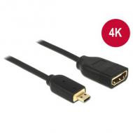 Delock hdmi kabel ethernet a ->micro d bu / st 0.20m 3d 4k (65687)