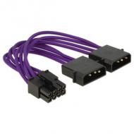 Delock stromkabel 8pin eps -> 2x 4pin molex 0.15m textilm (83703)