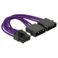 Delock stromkabel 8pin pcie -> 2x 4pin molex 0.15m textilman (83705)