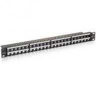 Equip patchpanel 48x cat6  19" utp 1he keystone montage   sw (769248)