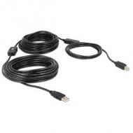 DELOCK Kabel USB 2.0-A B Stecker / Stecker aktiv 20 m (83557)