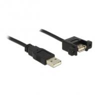 DELOCK Kabel USB 2.0 A Stecker USB 2.0 A Buchse zum Einbau 1 m (85106)