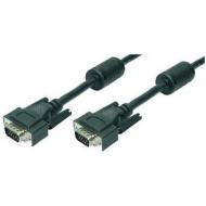 Logilink vga cable 2xst black 2x ferrit core 5m (cv0003)