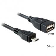 DELOCK Kabel USB micro-B St USB-A Bu OTG 50 cm (83183)