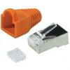 RJ45 Stecker mit Knickschutztülle, Kat.6, geschirmt, orange