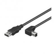 Usb kabel a - b st / st 3.00m 90øgew. sw (68733)