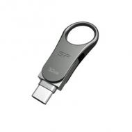 Usb-stick  32gb silicon power usb3.0 c80 silver type c-ready (sp032gbuc3c80v1s)