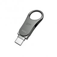 Usb-stick  64gb silicon power usb3.0 c80 silver type-c ready (sp064gbuc3c80v1s)