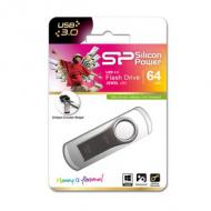 Usb-stick  64gb silicon power usb3.0 j80 silver / zinc alu (sp064gbuf3j80v1t)