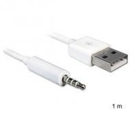 DELOCK Mobile Kabel USB-A St 3,5 mm Klinke 4 Pin IPodShuffle 1m (83182)