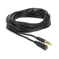 DELOCK Kabel Klinke Verlängerung 3,5 mm Stecker Buchse 4 Pin IPhone 5,0 m schwarz (84669)