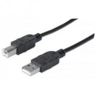 Manhattan usb kabel a -> b st / st  1.00m schwarz (306218)