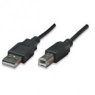 Manhattan usb kabel a -> b st/st  5.00m schwarz (337779)