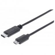 Manhattan usb kabel 2.0 c -> micro b st / st  1.00m schwarz (353311)