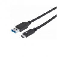 Manhattan usb kabel 3.1 c -> a st / bu  1.00m schwarz (353373)