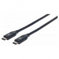 Manhattan usb kabel 3.1 c -> c st/st  1.00m 3 a     schwarz (353526)