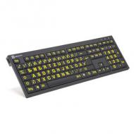 Logickeyboard xl-print yellow on black de (pc /  nero) (lkb-lpyb-bjpu-de)