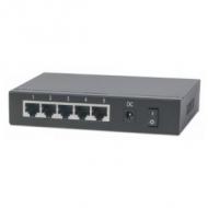 INTELLINET 5-Port PoE+ Gigabit Switch Desktop PoE-Passthrough 4 x PSE PoE-Ports 1 x PD PoE-Port IEEE 802.3at / af Power-over-Ethernet (561082)